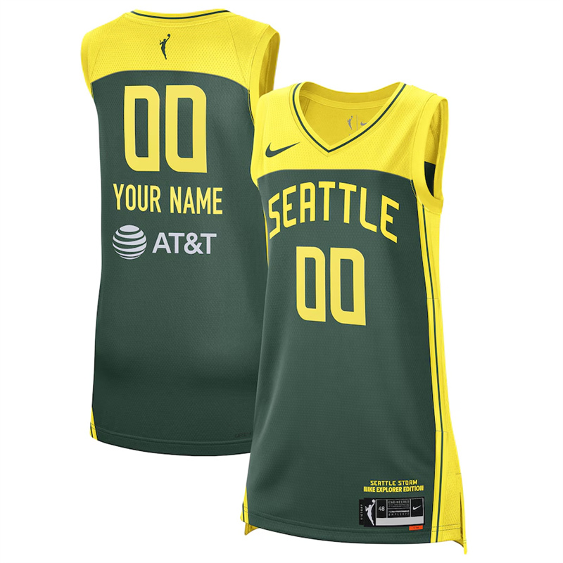 Youth Seattle Storm Active Player Custom Green Stitched Basketball Jersey